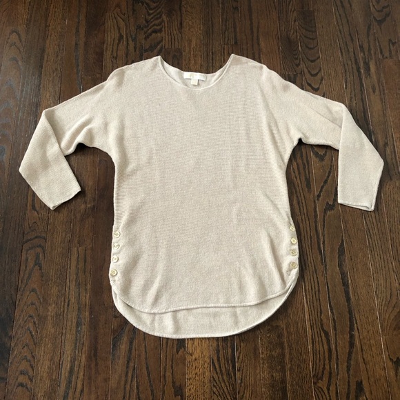 Michael Kors Tops - Michael Kors Women’s M Beige Waffle Knit Dolman Long-Sleeve Tunic Sweater - EUC!